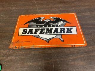 Vintage Antique Safemark Tire Stand Metal Dealer Display Sign Gas Servicestation