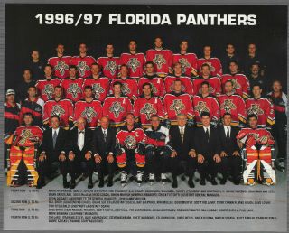 Rare Unusual 1997 - 98 Florida Panthers Nhl Hockey Schedule