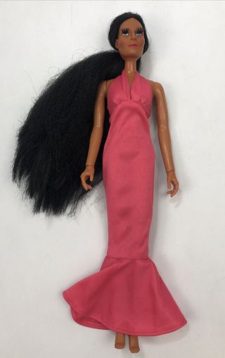 Vintage 1975 Mego Cher 12 - Inch Doll Pink Halter Dress Eyelashes Al