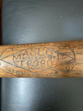Early Antique Louisville Hilton Collins Mascot Wood Baseball Bat 34 Inch