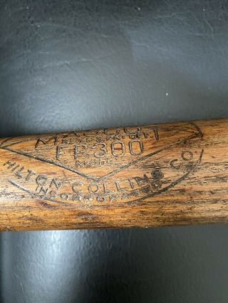 Early Antique Louisville Hilton Collins Mascot Wood Baseball Bat 34 inch 3