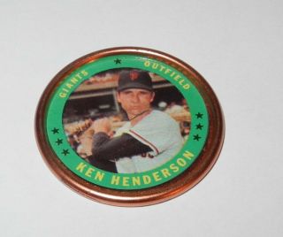 1971 Topps Baseball Coin Pin 97 Ken Henderson San Francisco Giants Near