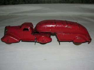 Marx 1940s Pressed Steel Wind - Up 10 Inch Tanker Truck - Completly