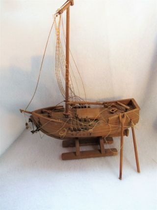 Vtg Handmade Wooden Model Ship Parts 14 " Tall X 12 " Long X 5 " Wide