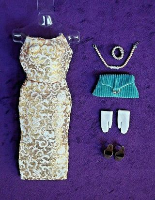 Vintage Barbie Golden Girl Of 911 Nm/comp Orig Necklace Bracelet Purse Bin