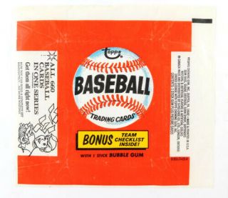 1974 Topps Baseball Empty Wax Wrapper 660 Baseball Cards Variation