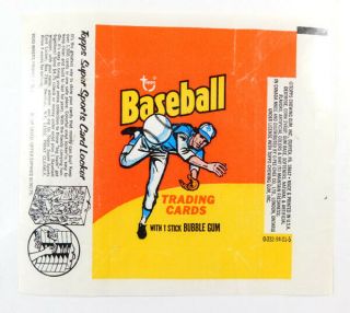 1975 Topps Baseball Empty Wax Wrapper Sports Card Locker Variation