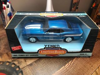 Ertl American Muscle Blue 1969 Yenko Camaro Die Cast Car 1/18 Scale -
