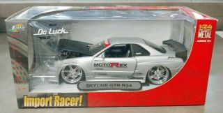 Jada Toys Import Racer 1:24 Nissan Skyline Gtr R34 Silver Motorex