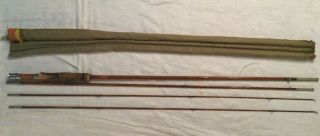 Vintage 4 Pc.  (2 Tip) South Bend Bamboo Fly Rod 59 - 9 With South Bend Rod Sock