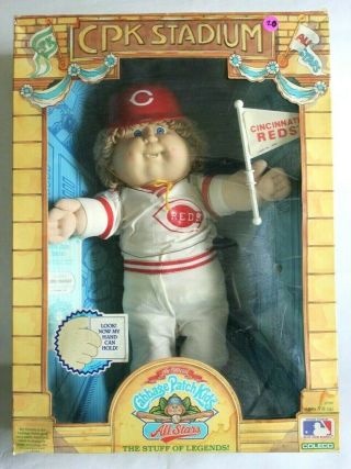Vintage 1986 Cabbage Patch Kids All Stars Cincinnati Reds Baseball Doll W/ Box
