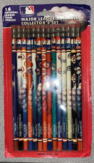 1993 Major League Baseball Pencils 14 Nl Teams Empire Berol 19359