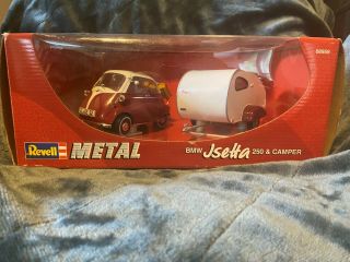 1/18 Revell Metal Bmw Isetta 250 And Camper In Red And White 08959 Ji123