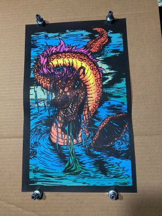 Loch Ness Monster 1977 Vintage Blacklight Poster Pro Arts