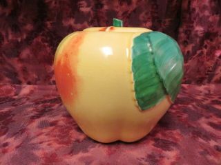 Vintage Hull Pottery 1940’s Cookie Jar Blushing Apple - Great Antique Patina