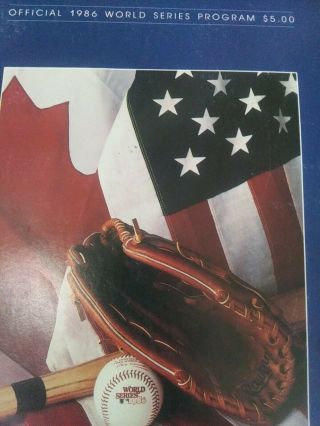 1986 World Series Baseball Program York Mets Featured