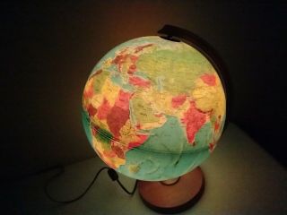 Vintage Replogle World Horizon Series 12 " Lighted Globe Usa Illuminated