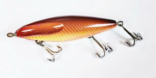 Rare Color Hastings Sporting Goods Wilson ' s Fluted Wobbler Lure Brown Scale 2