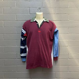 Vintage Canterbury Rugby Jersey Colour Block 80s 90s Made In Aus Fits L