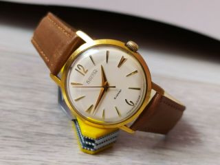 Russian Wostok Watch Ussr Vintage Soviet Mechanical Wristwatch.  Gold Plated.  Au12