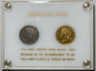 1883 Liberty V Nickel And Racketeer Nickel 5c Set