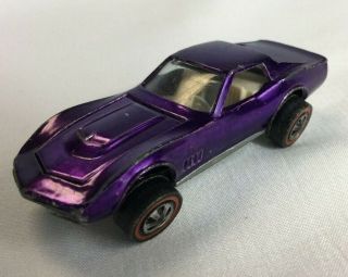 Vintage Hot Wheels Redline 1968 Custom Corvette Purple