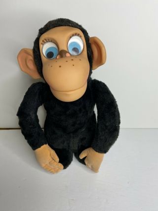 Chester O’chimp Rubber Faced Monkey 1964 Mattel Plush Google Eyes