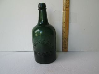 Antique Deep Rich Bluegreen Qt.  Mineral Water Bottle Congress&empire Spg.  1870 - 90