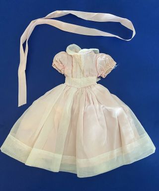 Vintage Pink Satin And Organza Short Sleeve Madame Alexander Cissy Dress