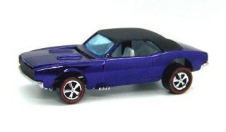 1968 Hot Wheels Redline Custom Camaro Spectraflame Purple W Black Roof White Int