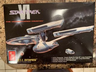 Star Trek Vi: The Undiscovered Country Uss Enterprise Amt/ertl Kit 1991 Open Box