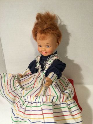 Vintage 1972 Ideal Toy Corp Cinnamon Growing Hair Doll Dress Pillow Brush