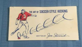 Art Of Soccer - Style Kicking Jan Stenerud Mini Guide Booklet 7x3 1970s