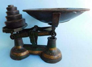 H Webb & Co Cast Iron Kitchen Scales & Weights 1900s Birmingham