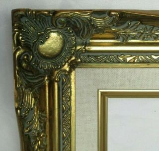Vintage Fits 8 " X 10 " Gold Gilt Ornate Wooden Frame Fine Art Primitive