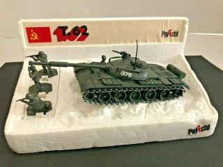 Soviet T - 62 Tank By Polistil (italy) : 1/50th Scale Diecast Model W/ Box (1973)