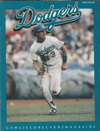 1983 Pittsburgh Pirates At Los Angeles Dodgers Baseball Program Sax On Cover