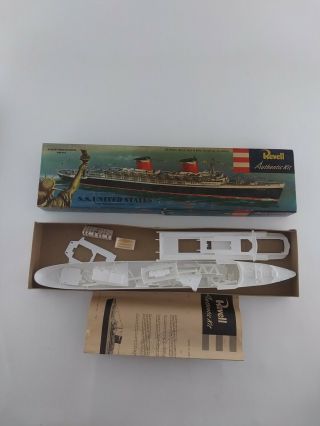 Revell S S United States Plastic Model Kit H - 312 Ship Ocean Liner Vintage 1953