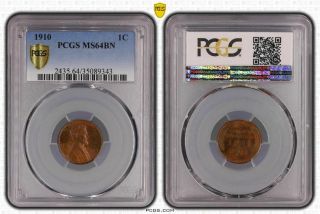1910 Lincoln Wheat 1 Penny Cent Pcgs Ms64bn Lustrous Coin