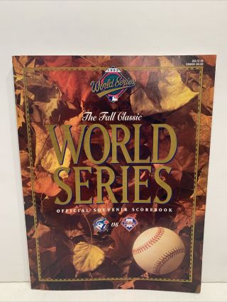 1993 World Series Program Toronto Blue Jays Vs Philadelphia Phillies Mlb