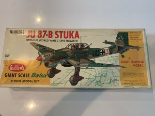 Guillows - - Flying Model - 1002 - - Junkers Ju - 87b Stuka Dive Bomber - 34 1/4 " W/s Kit