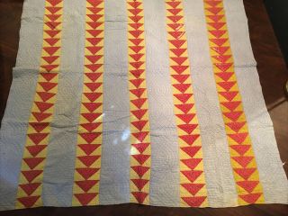 Antique Vintage Textiles Folk Art Patchwork Quilt Losses 75x78.  5 " For Repair Cut