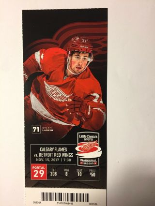Detroit Red Wings Vs Calgary Flames November 15,  2017 Ticket Stub