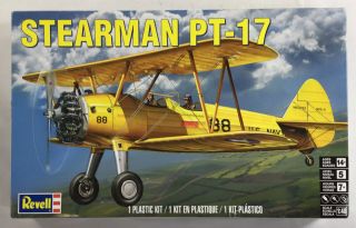 Revell 1:48 Scale Stearman Pt - 17 Plastic Model Airplane Kit