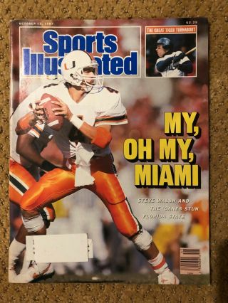 Si Sports Illustrated October 12,  1987 Steve Walsh Miami Hurricanes Beat Fsu Vg
