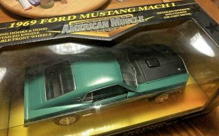 American Muscle 1969 Ford Mustang Mach I Teal Green 1:18 Ertl Collectibles