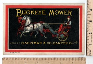 Farm Equipment Buckeye Mower Down Binder C.  Aultman Co.  Canton Ohio Trade Card