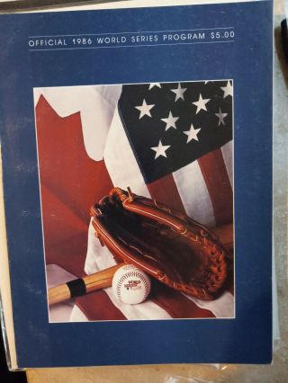 Official 1986 World Series Baseball Program York Mets Vs Boston Red Sox