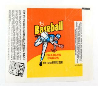 1975 Topps Baseball Empty Wax Wrapper Kids Variation