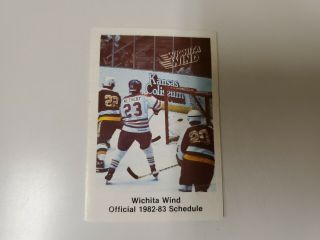 Rs20 Wichita Wind 1982/83 Minor Hockey Pocket Schedule - Coors
